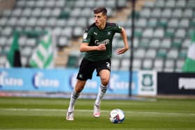 Kell Watts of Plymouth Argyle in action during the Sky Bet League One match between Plymouth Argyle and Northampton Town at Home Park on October 17, 2020 in Plymouth, England. (Photo by Pete Norton/Getty Images)