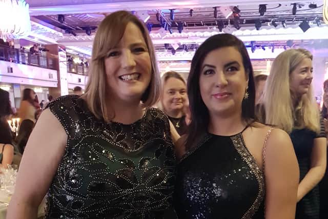 CEO Victoria McMann with team member Penny Frantzescou at the awards ceremony in London.