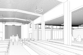 Design proposal of the extended chapel at South Shields Crematorium.