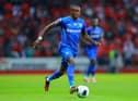Moussa Diaby of Leverkusen drives the ball during the friendly match between Toluca and Bayer 04 Leverkusen at Nemesio Diez Stadium on May 17, 2022 in Toluca, Mexico. (Photo by Hector Vivas/Getty Images)