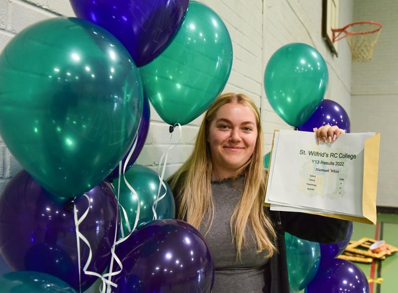 Hannah White from Wilfred's RC College has secured her place at University.