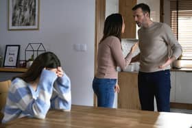 A divorce or separation is a stressful time for children, who often blame themselves for the break-up. Photo posed by models