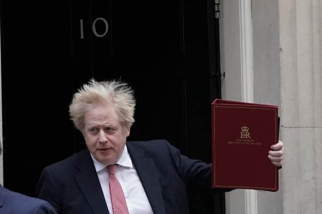 Prime Minister leaves 10 Downing Street, London, to update MPs in the House of Commons with the plan for living with Covid-19. Picture date: Monday February 21, 2022.