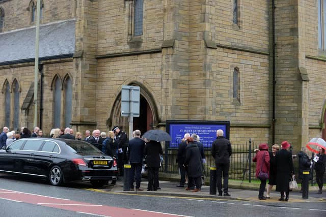 Funeral of Bill Brady at St Bede's R C Church.