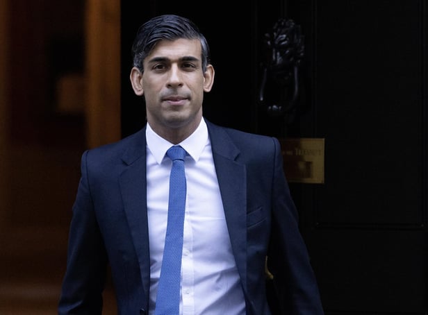 <p>LONDON, ENGLAND - JANUARY 18: Britain's Prime Minister, Rishi Sunak, leaves 10 Downing Street to attend Prime Minister's Questions in the House of Commons on January 18, 2023 in London, England. (Photo by Dan Kitwood/Getty Images)</p>