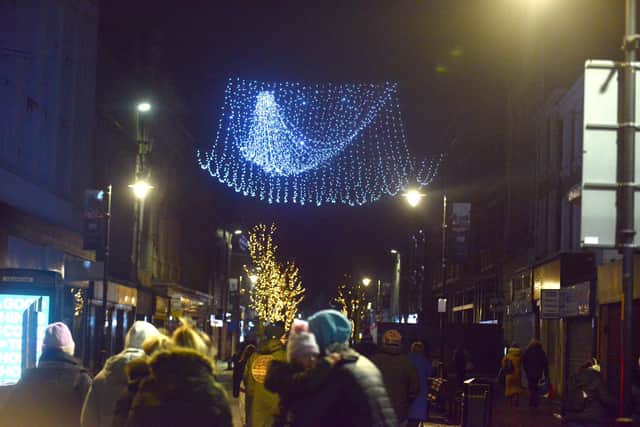 The Christmas illuminations in South Shields at the time of year for celebrating and a time for reflection and appreciation.