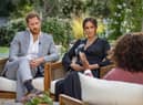 The Duke and Duchess of Sussex during their interview with Oprah Winfrey.