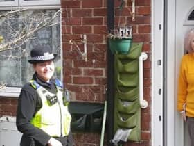 PCSO Gayle Muizelaar with South Shields resident Joyce.