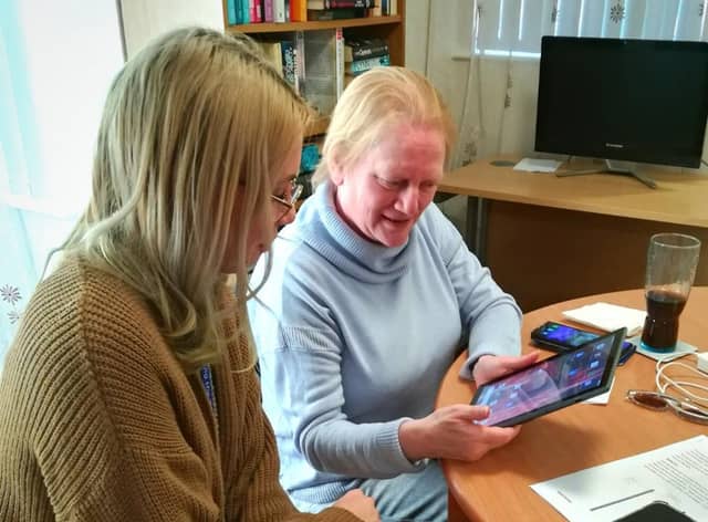 Technology sessions at a Jarrow care home