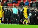 Lee Johnson is shown a red card at the Stadium of Light