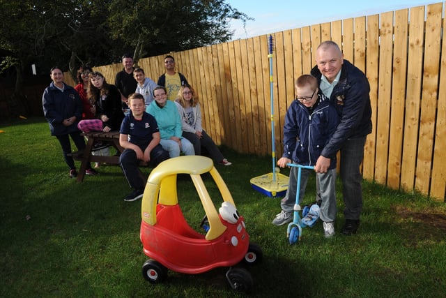 Chris Convery from the Holder House Allotment Project was joined by parents and youngsters as they admired the new sensory garden in 2016.