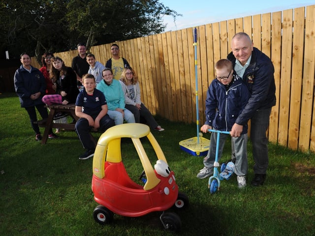Chris Convery from the Holder House Allotment Project was joined by parents and youngsters as they admired the new sensory garden in 2016.