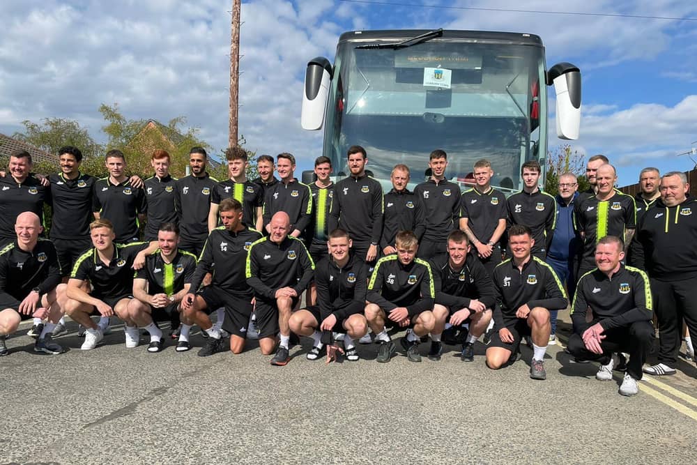 Hebburn Town Football Club players and coaching staff ahead of the FA Vase final.