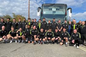 Hebburn Town Football Club players and coaching staff ahead of the FA Vase final.