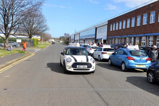 The final driving test leaves the DVSA-South Tyneside Driving Test Centre.