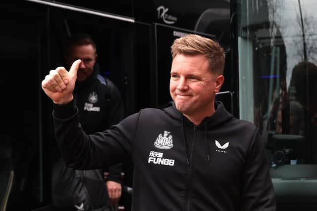 Newcastle United head coach Eddie Howe arriving at the Vitality Stadium.