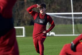Sean Wilson training with Liverpool Under-23s.