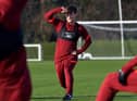 Sean Wilson training with Liverpool Under-23s.