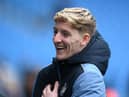 Newcastle United's Anthony Gordon at the Etihad Stadium ahead of his full debut.