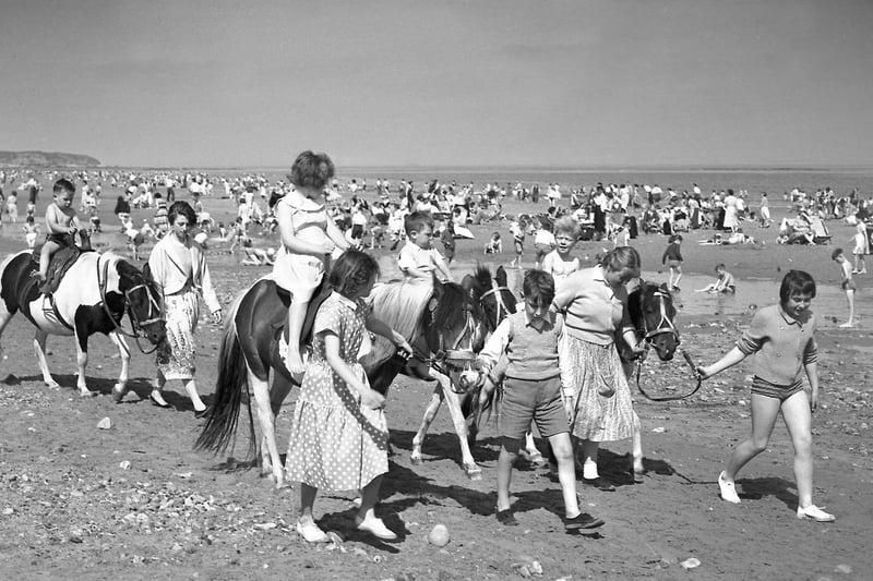 Children with ponies on the beach in Seaburn in 1956.David Shillito said: "During the miners/factory fortnight, we had days out to Seaburn, Roker, and Grangetown beaches but only if the weather was fine. Great times though."