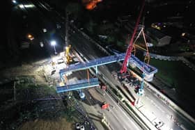 Captivating time-lapse footage shows the successful removal of a footbridge as part of National Highways’ A1 Birtley to Coal House upgrade.