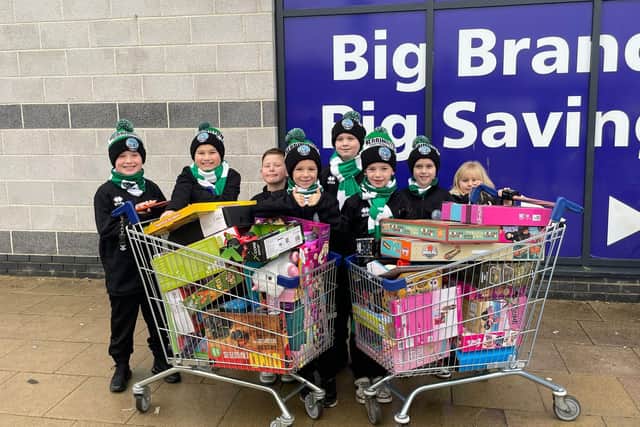 Youngsters from Herrington Under 9's Football Club raised £353 and bought presents for the appeal.