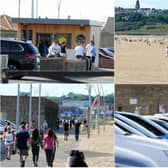 A busy Sandhaven beach.