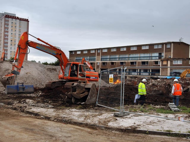 Extra security patrols were put in place at the Pennywell flats demolition site in 2007 after reports of youths getting into the site and throwing stones at passing cars.