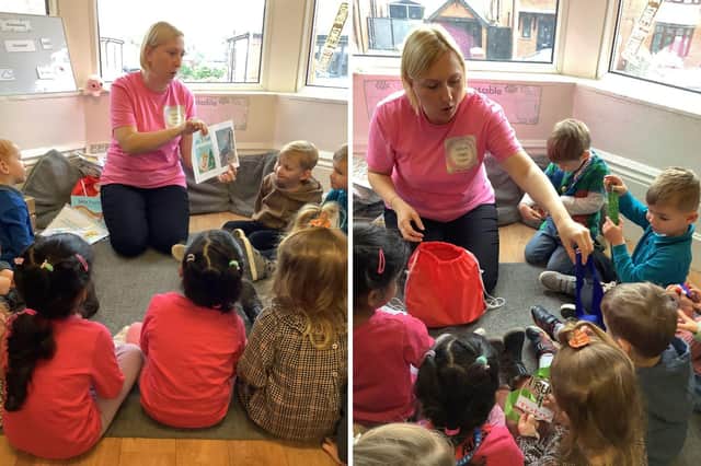 Children get a visit from author Tracey Horner.