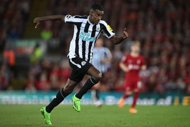 Club-record signing Alexander Isak made his Newcastle United debut against Liverpool on Wednesday night (Photo by PAUL ELLIS/AFP via Getty Images)