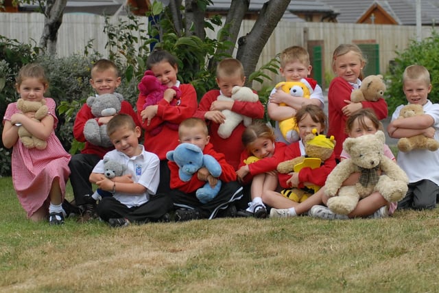 Pupils at Monkton Infants School celebrated Bear Week with a hug for their Teddies in 2006.