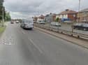The A194 westbound carriageway near the Lindisfarne Roundabout.

Photograph: Google