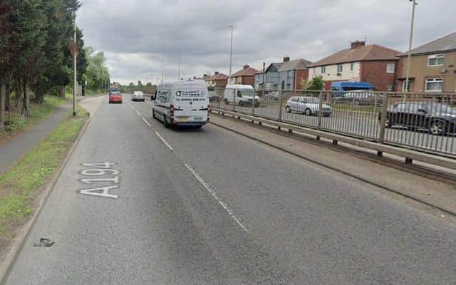 The A194 westbound carriageway near the Lindisfarne Roundabout.
Photograph: Google