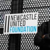 Shola Ameobi at NUCASTLE, the new home of the Newcastle United Foundation.