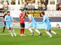Elliot Embleton celebrates after scoring for Sunderland at Luton. (Photo by Andrew Redington/Getty Images)