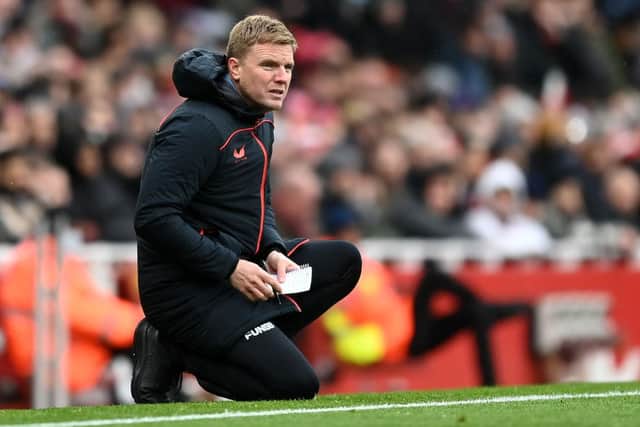 Eddie Howe at the Emirates Stadium.