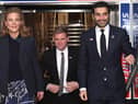 Newcastle United head coach Eddie Howe with co-owners Amanda Staveley and Mehrdad Ghodoussi last November.
