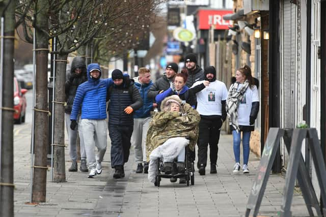 Walkers battled the elements caused by Storm Arwen on Saturday, November 27.