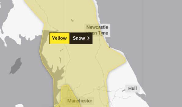 A weather warning has been issued by the Met Office for the North East