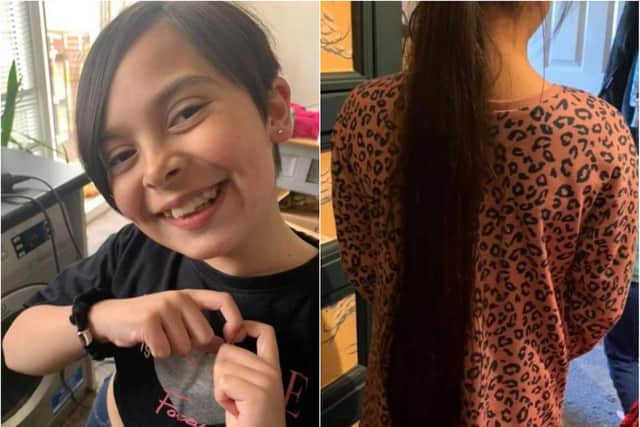Amari Leonard had 29 inches of hair cut off to donate to the Little Princess Trust.