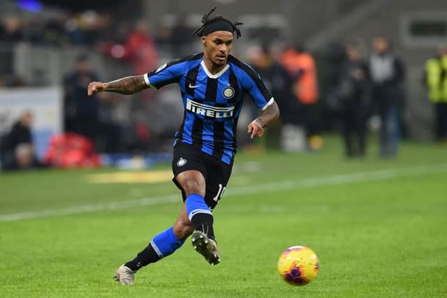 MILAN, ITALY - DECEMBER 21: Valentino Lazaro of FC Internazionale during the Serie A match between FC Internazionale and Genoa CFC at Stadio Giuseppe Meazza on December 21, 2019 in Milan, Italy. (Photo by Chris Ricco/Getty Images)