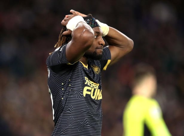 Newcastle United were denied a penalty after Allan Saint-Maximin was tripped by Leeds United defender Robin Koch (Photo by George Wood/Getty Images)