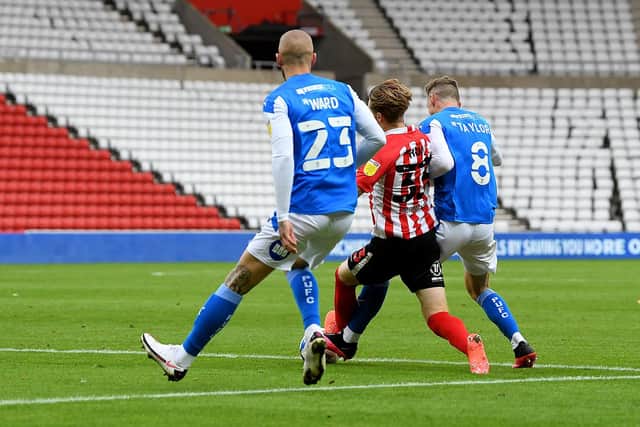 Sunderland were awarded a penalty for this challenge on Denver Hume