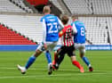 Sunderland were awarded a penalty for this challenge on Denver Hume