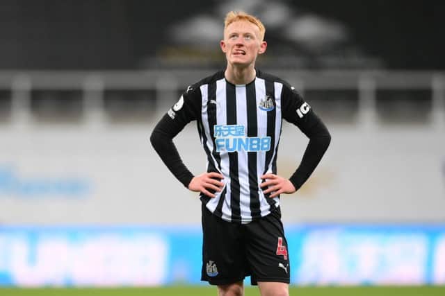 Newcastle United midfielder Matty Longstaff hasn't featured for Steve Bruce since January. (Photo by STU FORSTER/POOL/AFP via Getty Images)