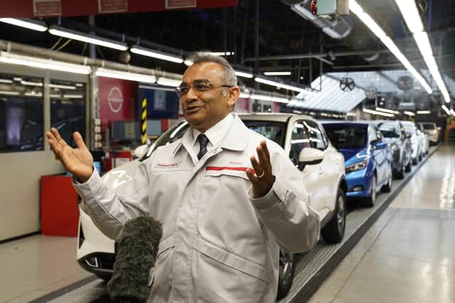 Nissan's Chief Operating Officer Ashwani Gupta talks to the media after announcing that the Japanese car giant is to build a new electric model and huge battery plant in the UK in a massive boost to the automotive industry.  More than 1,600 jobs will be created in Sunderland and an estimated 4,500 in supply companies under an investment of £1 billion.