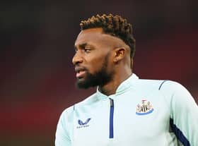 Newcastle United's Allan Saint-Maximin warms up at the City Ground.