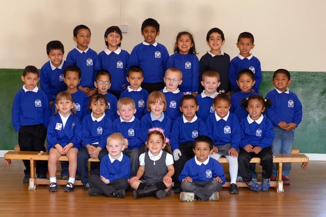 Mrs Heron and Miss Peel's reception class at Marine Park Primary in 2008.