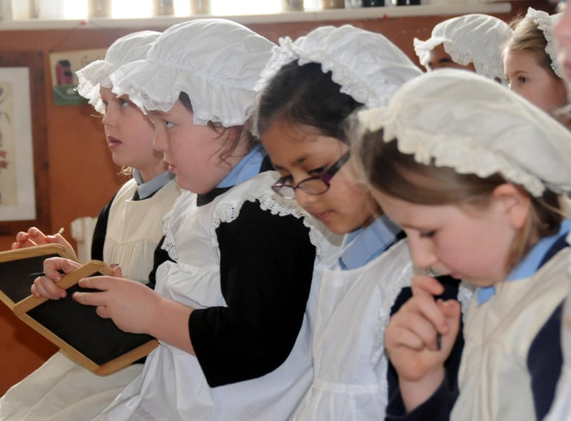 Year 4 pupils from Valley Road Primary School were taking part in a Victorian school lesson under the watchful eye of teacher Sharon Vincent at the Donnison School in 2012.