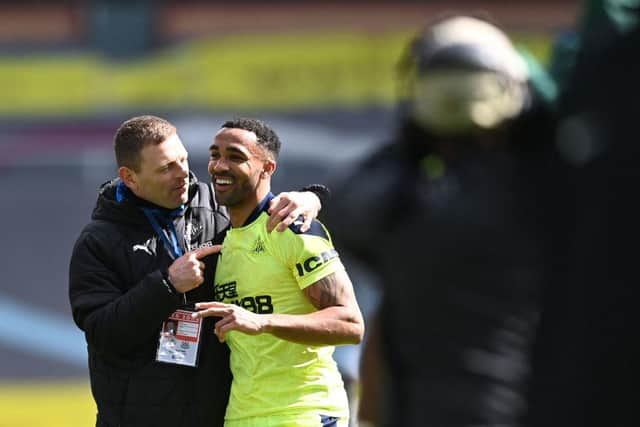 Callum Wilson and coach Graeme Jones.